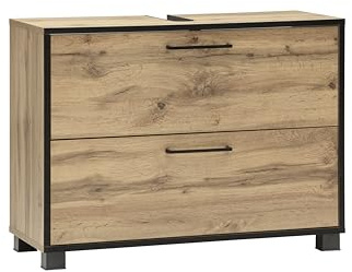 Schildmeyer Waschbeckenunterschrank Max 161755, Eiche Landhaus Dekor, 80,2 x 33 x 60,7 cm