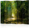 decomonkey Paravent Raumteiler Innen Wald 225x172 cm 5 Teilig Beidseitig Room Divider Wall Raumteiler Stehend Trennwand Sichtschutz Spanische Wand Sichtschutzwand Wohnzimmer Holz