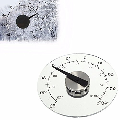 EsportsMJJ 4,33 Inch Thermometer Transparent Round Circular Window Temperature Thermograph