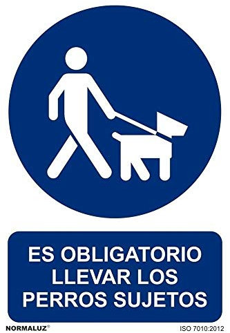 Señal que indica Es Obligatorio llevar los perros sujetos SEKURECO skrc