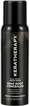 Keratherapy Spray Root Concealer Gray Root Concealer Medium to Dark Brown