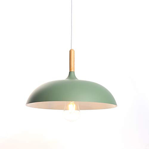 E27 Modern LED Pendelleuchte Hängeleuchte Loft Pendelleuchte Lampenschirm Stilvollen Pendelleuchte Hängelampe Industrie Deckenlampe Φ35cm(Grün)