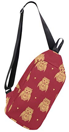 EZIOLY Goldene Eulen-Schulter-Rucksack für Damen und Herren