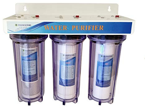 Finerfilters Sistema di filtraggio dell'acqua di riduzione del metallo pesante di 3 fasi 10 di HMA con i collegamenti compatibili di Hozelock