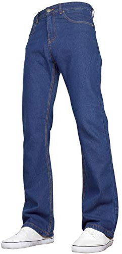 SK-1 Apparel Jean bootcut coupe droite pour homme Coupe large - Bleu - 52