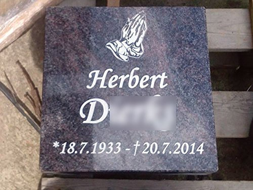 designgrab ParaL001 60x40x6 cm Grabplatte aus Granit Paradiso, inkl. Beschriftung von Vor- und Nachname sowie Geburts- und Sterbedatum