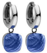Qudo Firenze Creolen silber farben (blue)