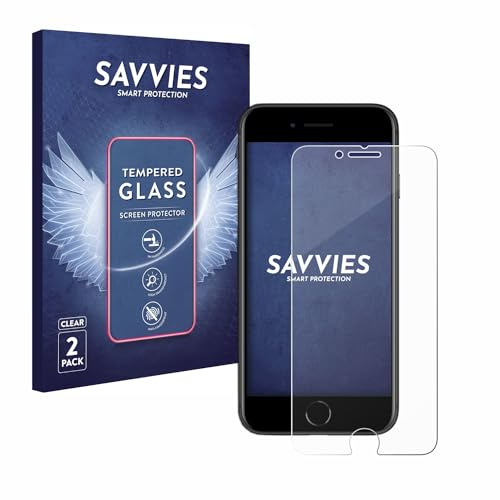 Savvies Schutzglas für Apple iPhone SE 2 2020 | 2 Stück Transparenter Displayschutz Made in Germany 9H Hartglas Klares Echtglas Panzer Schutz Glas Einfache Montage