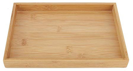 Raguso Rechteckiges Bambus Tablett im japanischen Stil, Obst Tee Snacks Serviertablett für viele Gelegenheiten wie das Restaurant Home Office Hotel Bar(28 * 19 5 * 3 cm)