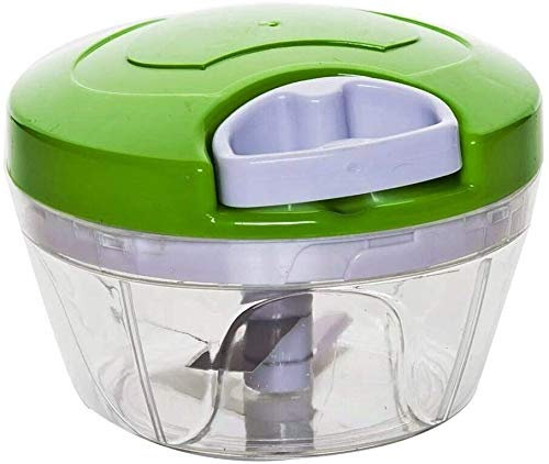 TMKMO Zwiebelschneider, 500ml Zwiebelschneider Gemüseschneider,Zwiebel Zerkleinerer Mit 3 Klingen Küche Manuell Multizerkleinerer Zwiebelhacker für Salat Fleisch Knoblauch Nüsse Obst Kraut (Grün)