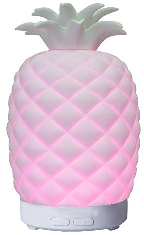 BOURGH Keramik Ananas Arom Diffuser für ätherische Öle mit Ultraschall Luftbefeuchter mit Farbwechsel für Sport & Fitness Yoga Marke: efaso