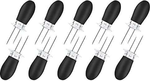 10Pcs/5Paris Corn Holders Corn on The Cob Stainless Steel Corn Cob Holders BBQ Fork Skewers for Home Cooking Camping Parties (Black)