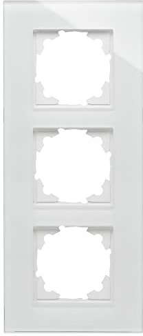 Kopp 405502011 3-fach Echtglas-Rahmen Abdeckrahmen Glas Weiß