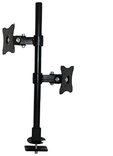 Monitor Halterung Dual LCD Überwachung des Schreibtischmontage-Standes Hochleistungs-gestapelter, verstellbarer Schreibtischhalterung mit perforierter Basis, hält vertikale 2 Bildschirme bis 27  Moni