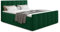 Boxspringbett Star Lux mit Fußteil, 2 Bettkästen und Matratzentopper - Doppelbett mit Topper, Bonell-Matratze, Polsterbett, Bett, Betten, Schlafzimmer (180 x 200 cm, Grün (Kronos 19))