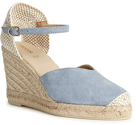 Geox Girls Gelsa Espadrille Wedge Sandal, Lt Sky, 6 UK