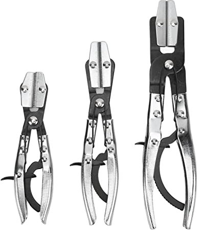 BORDSTRACT Hose Clamp Pliers Hose Pinch Off Plier Ratcheting Jaws Swiveling Universal for Cleaning Machine Drains, Auto Hoses, Radiator Pipes, Brake Pipes, Coolant Pipes(12 inches)