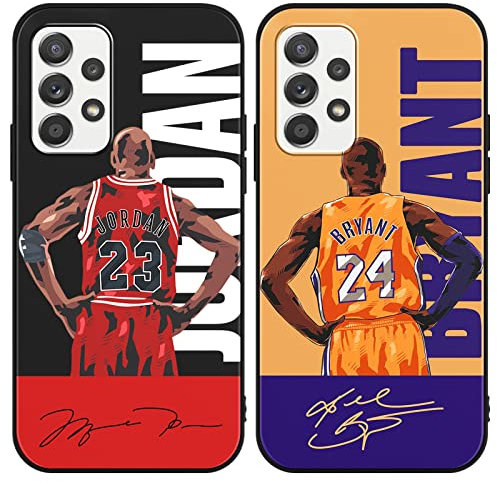 [2 Stück] Handyhülle für Samsung Galaxy A52S/A52 5G Hülle 6,5,Basketball Player Star 23 24 Design Muster Weich TPU Silikon Design Case Stoßfest Cover Kompatibel mit SamsungA52
