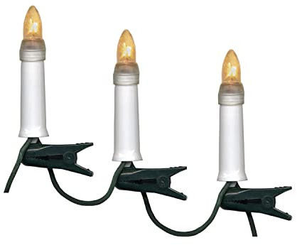 MARELIDA Kerzenlichterkette - Baumkerzen - warmweiße Glühlampen - E10 Fassung - Ring - für Außen (7.5m - 16 Kerzen)