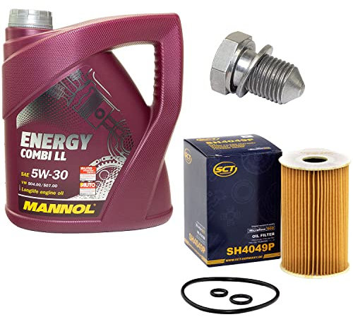 Motoröl Set 5W30 4 Liter + Ölfilter SH4049P + Ölablassschraube 48871