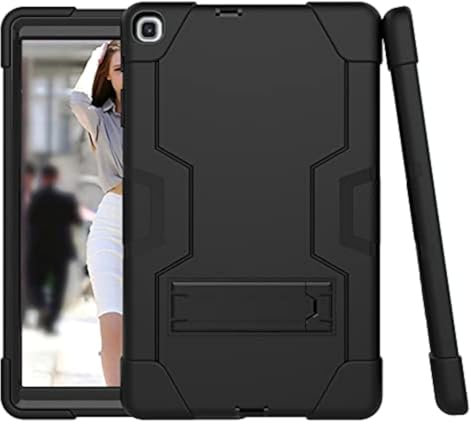 Samsung Tab S5E T720/T725 (2019) - Custodia rigida rigida rigida a tre strati, in silicone per tablet (nero + nero)