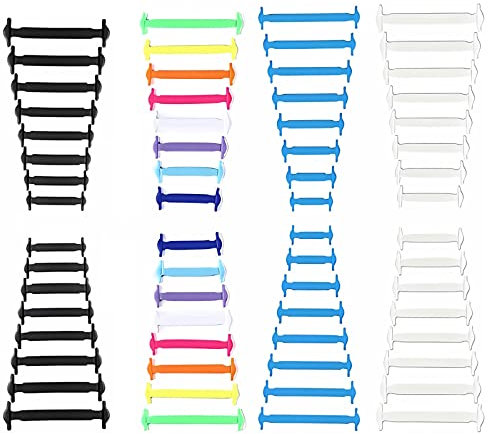DtosbvOQ 64 PCS Lacci Scarpe Elastici Per Bambini E Adulti - Senza Nodo, In Silicone, Facili Da Inserire