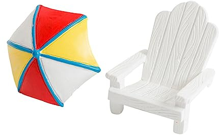 Summer Party Mini Beach Chair Cake Topper, 2pcs Beach Theme Cake Decorations Cupcake Decorating Mini Desktop Ornament Beach Miniature Ornament