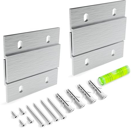 French Cleat Picture Hanger - 2 inch 2 Pairs - Aluminum Z Hanger Interlocking Wall Mounting Bracket Hardware Kit Z Clips for Hanging Wall Painting, Mirrors, Panels, Artwork, Cabinet, Whiteboard