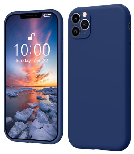 ElestBela iPhone 11 Pro Hülle Silikon Case, Ultra Dünn Slim mit Microfiber, Kratzfeste Rundumschutz Case Schutzhülle für iPhone 11 Pro 5.8'' Dunkelblau