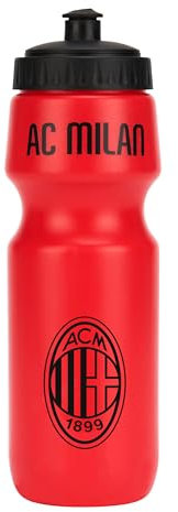 AC Milan Borraccia sportiva in plastica con Logo, 700 ml, senza BPA, Prodotto ufficiale, Rosso