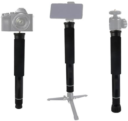 Monopode pour Appareil Photo à 8 Sections, Monopode en Aluminium avec Pieds, Monopode de Photographie avec Coussinets Amovibles, Monopode de Voyage Portable avec Sac de Transport