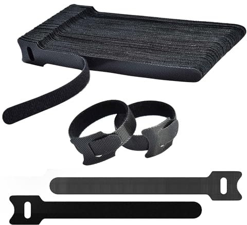 50pcs Attache Cable, Réutilisable Scratch Serre Cable, Cable Management in 150 X 12 mm, Scratch Cable pour La Gestion des Câbles de PC, Les Cordons D'organisation, La Télévision, Le Bureau