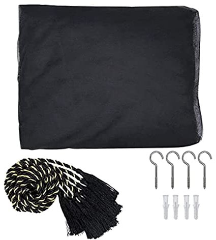 Betthimmel mit 4 Ecken, Moskitonetz, schwarz, Betthimmel, Bettvorhänge, Bettvorhang für die meisten Bettgrößen, für 190 x 210 x 240 cm