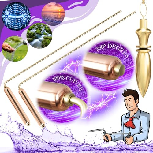 Baguettes de Sourcier et Pendule Divinatoire de Radiesthésie Egyptien THOT - Pack de Sourcier Professionnel [GARANTIE A VIE]