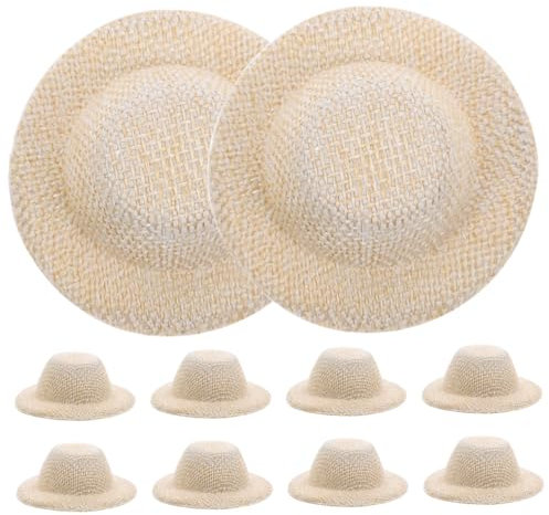 KOMBIUDA 10 Stück Mini-imitationshüte Puppenhüte Kleine Hüte Zum Basteln Dekorativer DIY-Hut
