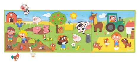 Janod - Magnéti'Stories Der Bauernhof - Magnetisches Lernspiel 30 Magnete - Kinderspielzeug aus FSC-Pappe - Fördert Vorstellungskraft und Feinmotorik - Ab 3 Jahre, J05451