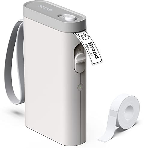 Nelko Etikettendrucker, Bluetooth P21 Selbstklebendes Etikettiergerät Tragbarer beschriftungsgerät selbstklebend Labeldrucker, Kabelloser, Mini Label Printer mit iOS Android,Für Zuhause, Büro, Beige