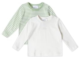 Stellou & friends Baby und Kleinkind Langarmshirt 2er Set, Hochwertige Baby-Kleidung T-Shirt Set aus 100% Bio Baumwolle, Perfekt für Herbst & Winter, Oeko-TEX 100 Zertifiziert, Unisex