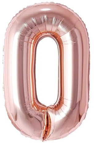 Vthoviwa 32 Zoll Luftballon Zahlen 0 Rosegolden, Luftballon 0. Geburtstag Foil Ballon, 0123456789,10-19,20-25,30,40,50,60,70,80,90, Folienballon 0 Party Dekoration