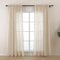 L.Z.E Beige Gardinen mit Kräuselband, Halbtransparente Linen Vorhänge für Wohnzimmer Schlafzimmer Kinderzimmer Fenster, 2er Set Unifarbe Leinenoptik Landhaus Stil 225 cm Lang (LZE2206T-BG225)