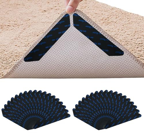 FUIPVGI 36 Stück Antirutschmatte für Teppich, Teppichgreifer Antirutschmatte, Waschbar Non-Slip Matte für Teppich, Wiederverwendbarer für Hartholzböden, Teppiche und Matten (Schwarz)