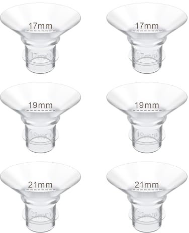 6PCS Flange Insert 17/19/21mm Compatible with Medela/Spectra/TSRETE/Elvie/Momcozy/Bellababy Breast Pump 24mm Shields/Flanges