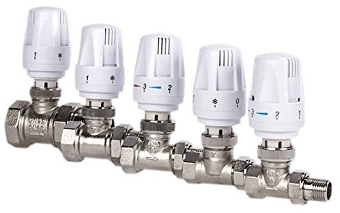 1/2quot; 3/4quot; 1quot; Brass Thermostatic Radiator Valve Straight Type Automatic Temperature Control Valve Floor heating 1Pcs(3/4)