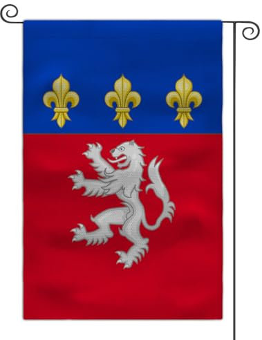 Drapeau de jardin double face France Duché & Provinces armoiries moyen-âge drapeau extérieur (Lyonnais)