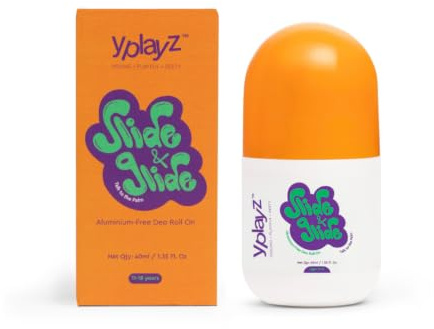 YplayZ Slide & Glide Deo Stick For Kids & Teens 11+ Yr|Underarm Deodorant Stick With Coconut & Vanilla Scent|8+ Hr Sweat,Odor Free Day|Baking Soda,Alcohol Free Deodorant For Kids|Talk To The Palm|20gm