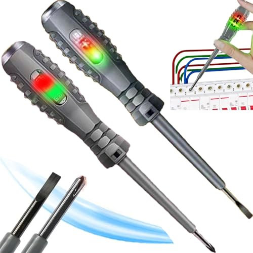 High Torque Alloy Dual Light Color Light Measuring Electric Pen Induction Electric Pen Screwdriver, 2-in-1 High Torque Strong Magnetic Screwdriver Electricity Detector