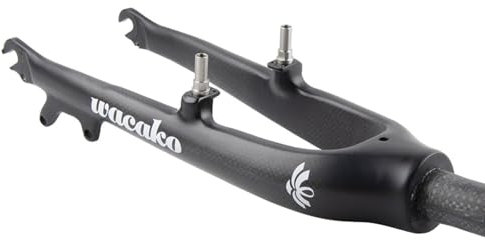 BSFHQS Fourches Rigides De Vélos Fourche Avant À Tube Droit De 28,6mm 20 451 BMX Fourches Dure en Carbone for Vélo Pliant/Montagne/Route 9 * 100mm QR Frein À Disque/C/V(Matte Black B)