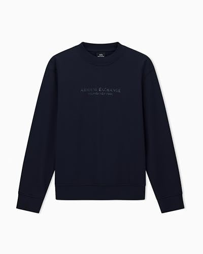Armani Exchange Herren Long Sleeve, Front Tone On Tone Logo Sweatshirt