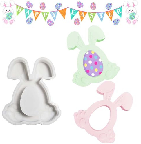 Silikonformen Osterhase WISIRENT, Silikonformen Gießformen Hase Silikonform Kerzenhalter Osterhase, Silikonform Zum Gießen Ostern Hase Ostern Kaninchen für Bastelarbeiten, Gips