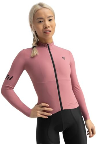 SIROKO - Thermo-Radtrikot für die Übergangsjahreszeiten für Damen M7 Tuscany - L - Rosa